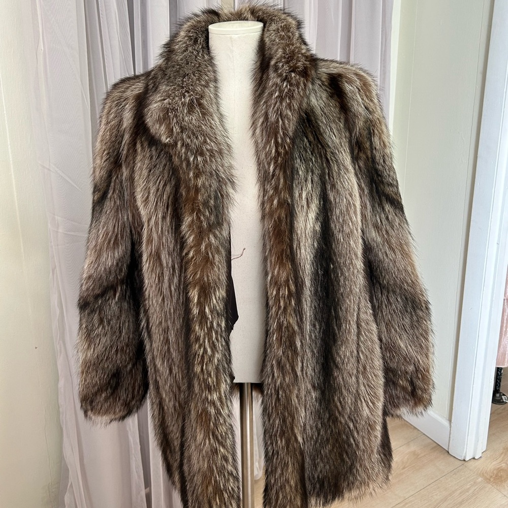 Authentic raccoon vintage Mitchel Alan fur coat